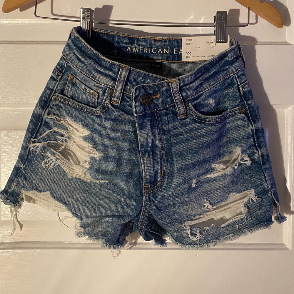 American eagle mom short strigid shorts 000